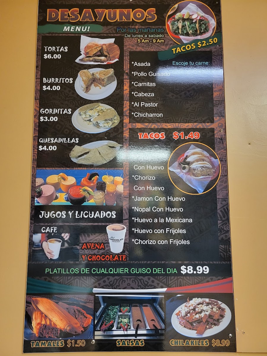 Menu El Tequila Sunrise Mexican Restaurant And Bar-5